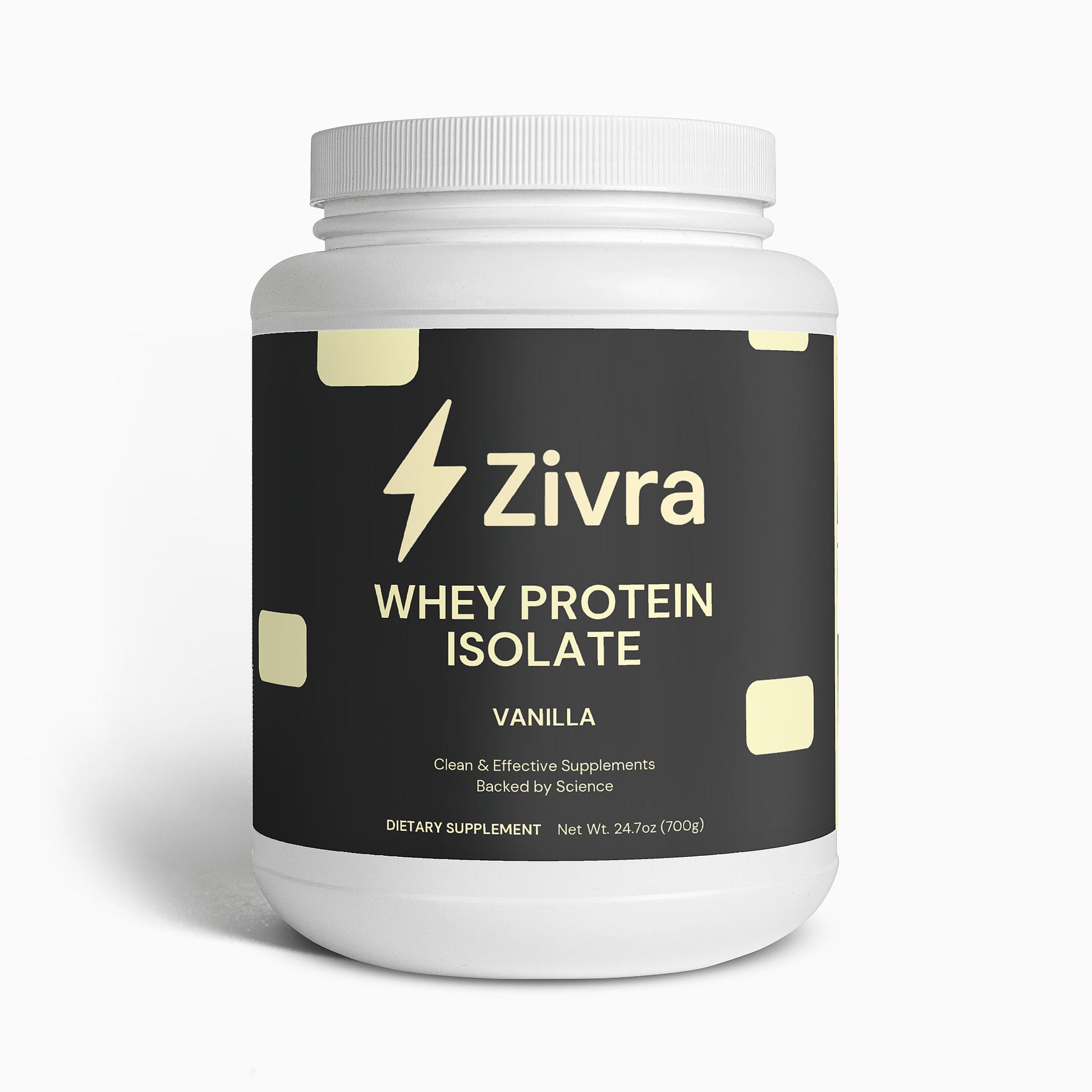 Zivra Vanilla Whey Isolate Protein Powder Main Render