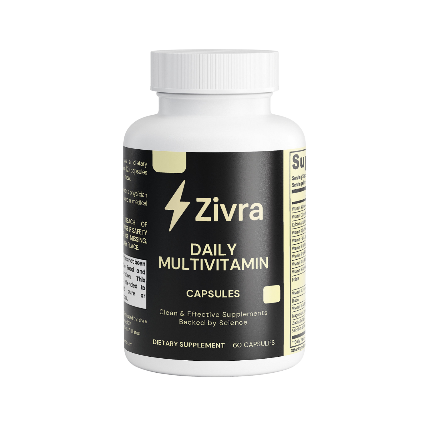 Zivra Daily Multivitamin bottle on a white background